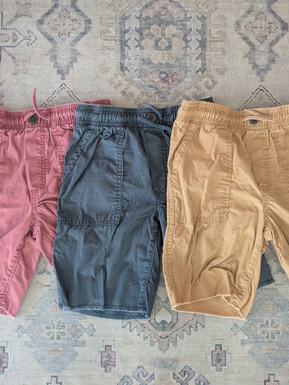 OshKosh B'gosh 3-Pack Cargo Shorts - Pink, Grey, Tan
